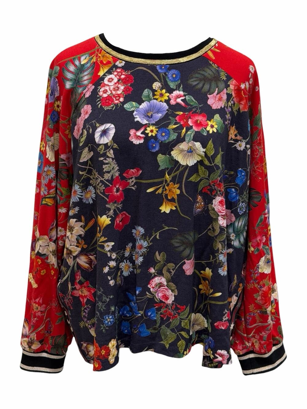 Johnny Was Black Dreamer Velvet Mix Sweatshirt